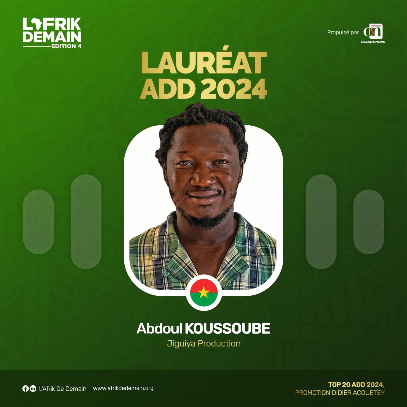 JIGUIYA PRODUCTION AU PROGRAMME AFRIK DE DEMAIN